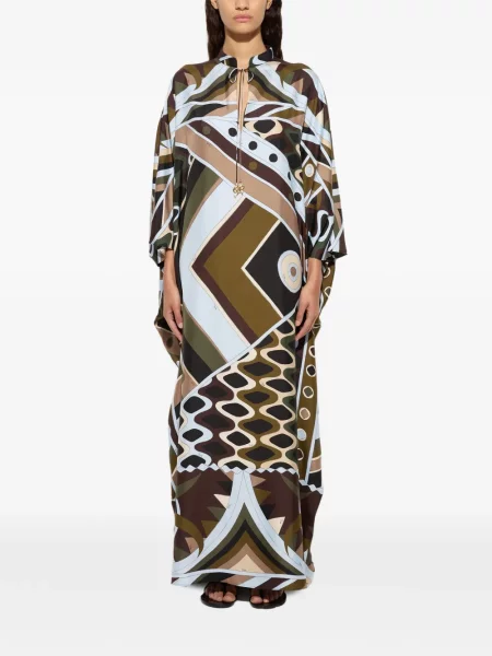 Rochie Pucci de mătase cu imagine maro