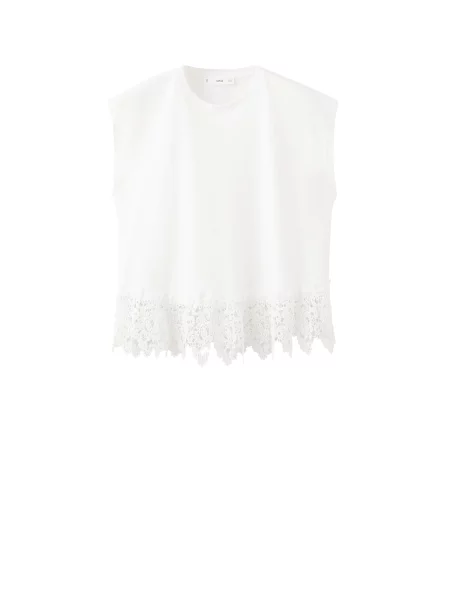 MANGO Tricou BLONDE' alb