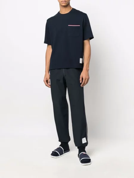 Trumpas marškinėliai Thom Browne mėlyna