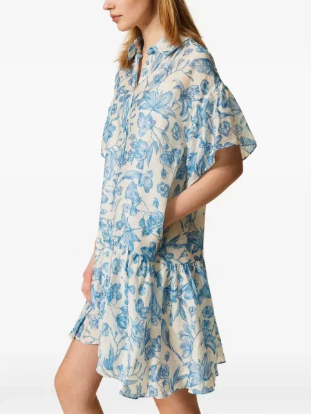 Rochie tip cămașă Twinset cu model floral cu imagine