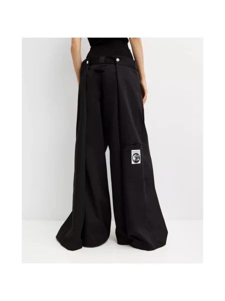 Lniane spodnie Jean Paul Gaultier czarne