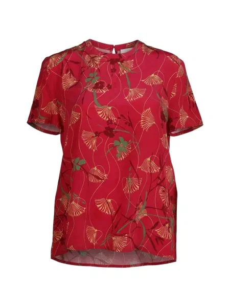 Tricou grafic Valentino Garavani cu model floral cu imagine roșu