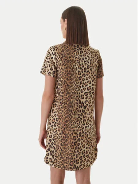 Lola Casademunt Šaty světle béžová brokátová / černá hnědá