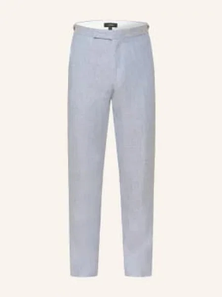 Reiss Spodnie Lniane Atlantic O Kroju Slim Fit blau
