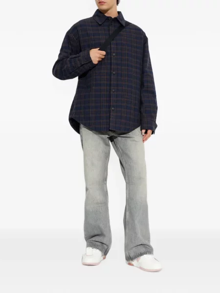 Kockás flanel ing Off-white fehér