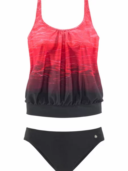 LASCANA Costum de baie Tankini roșu negru