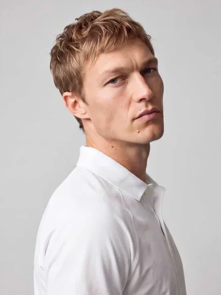 T-shirt sportowe o kroju regular fit z kołnierzykiem polo Lacoste biała