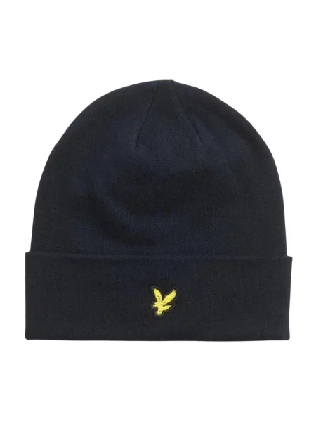 Czapka Lyle & Scott z wełny merino niebieska
