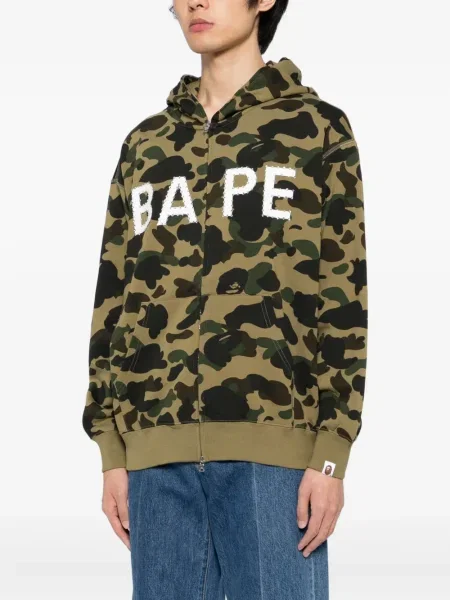 Камуфлажен суичър с качулка A Bathing Ape® с принт зелено