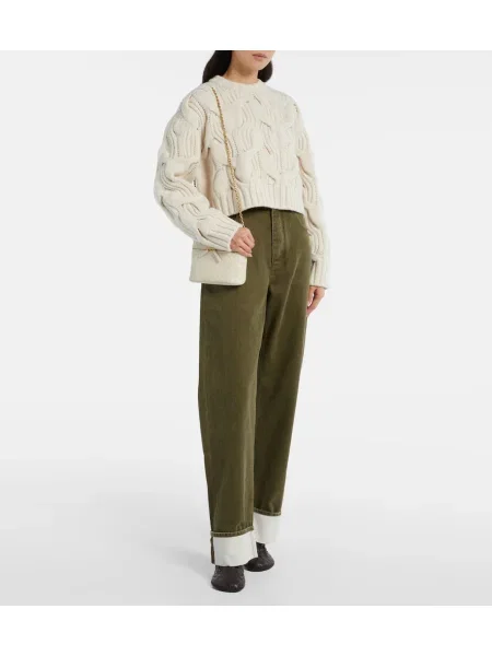Pulover Bottega Veneta de lână alb