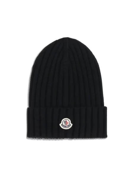Czapka Moncler wełniana czarna