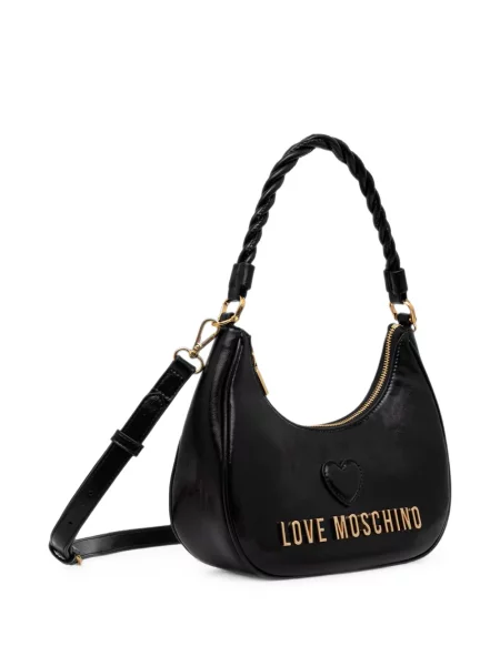 Чанта Love Moschino със сърца с автограф черно
