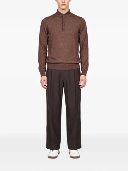 Lung tricou polo Tagliatore maro