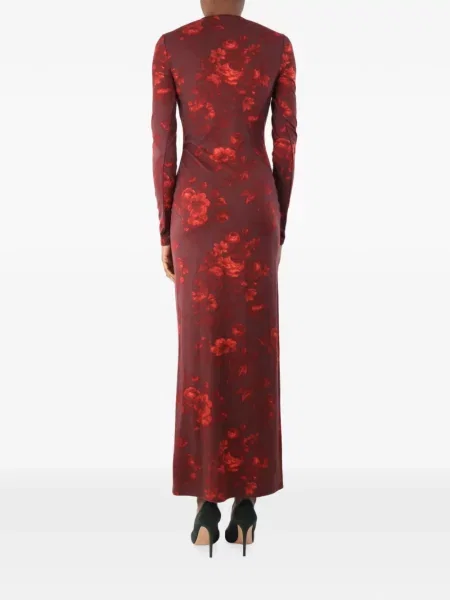 Rochie maxi Reformation cu model floral cu imagine maro