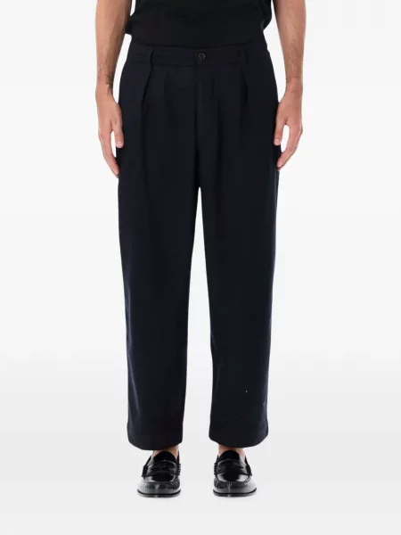 Pantaloni Universal Works din țesătură twill albastru