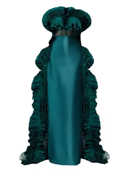 Rochie maxi Tha Seen de costum verde