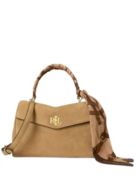 Geantă shopper Lauren Ralph Lauren din piele de căprioară
