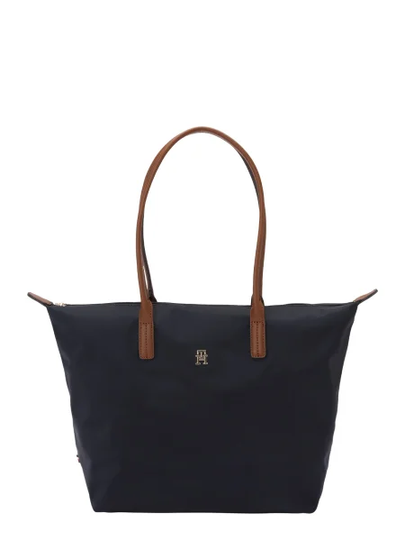 Tommy Hilfiger Geantă shopper POPETTE cu adaos de piele marină