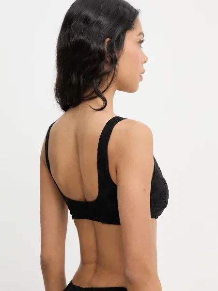 Góra od bikini z fakturowanym wzorem model TERRY MONO_BRALETTE' Hugo czarny