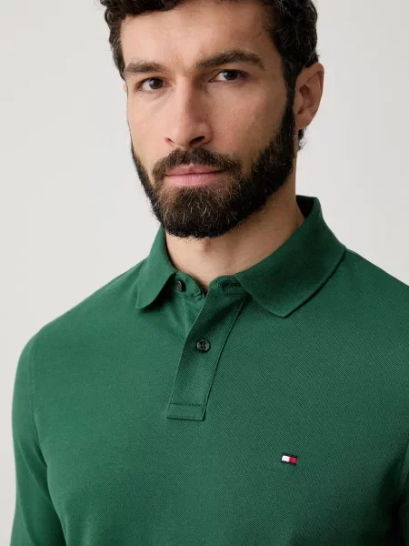 Тениска с дълъг ръкав Tommy Hilfiger с дълъг ръкав зелено