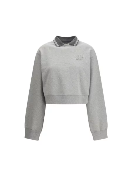 Haftowana bluza Miu Miu szara