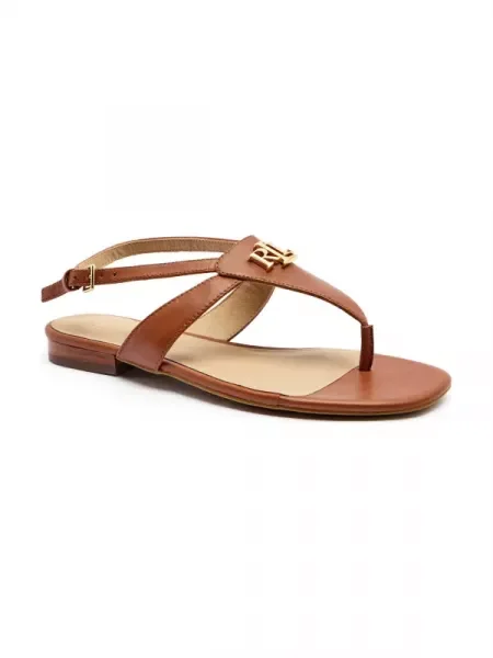LAUREN RALPH LAUREN De piele sandale EVERLEY maro
