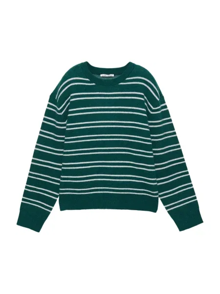 Pull&Bear Pulover verde închis alb