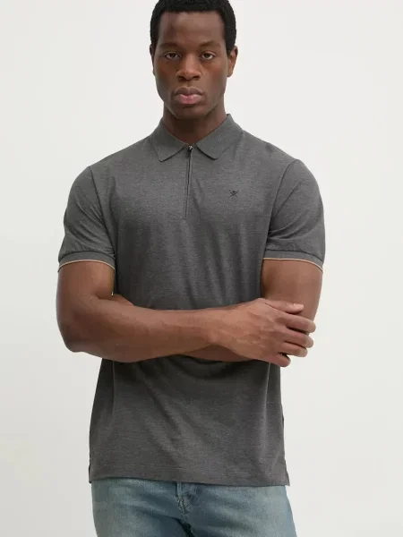 Polo majica Hackett London bez uzorka siva