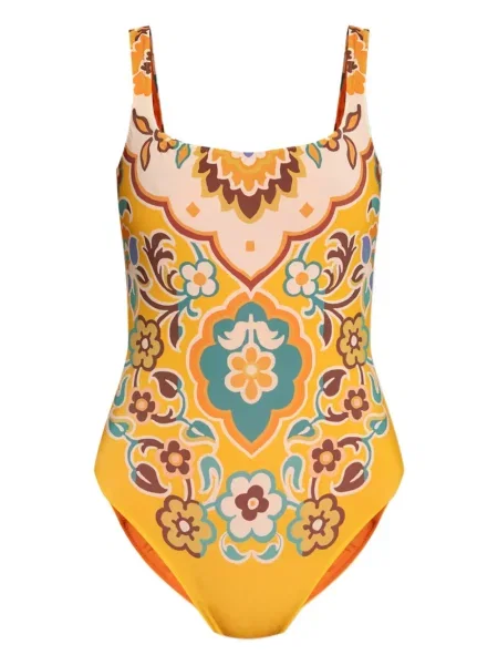 Costum de baie Etro cu model floral cu imagine galben