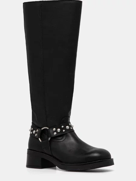 Kožené čižmy Steve Madden Brenna čierna