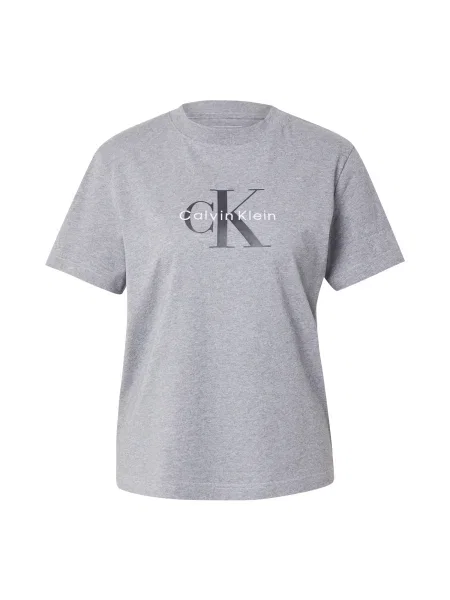 Calvin Klein Jeans Tricou CLSSC gri amestecat / negru alb