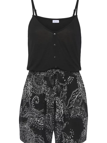 VIVANCE Obleka za doma črna bela