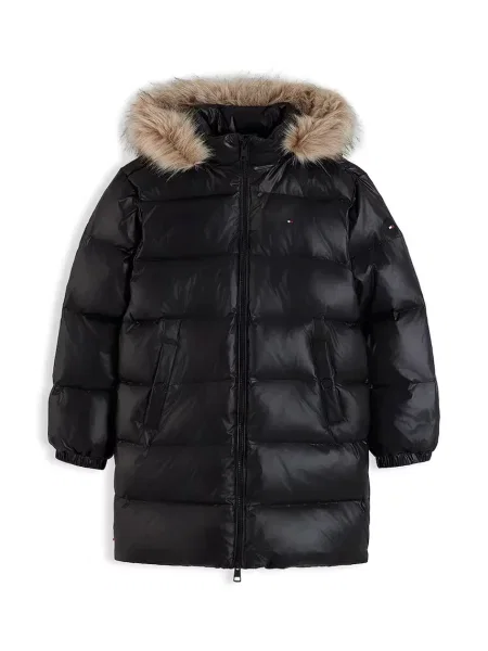 Tommy Hilfiger geacă cu puf pentru copii negru