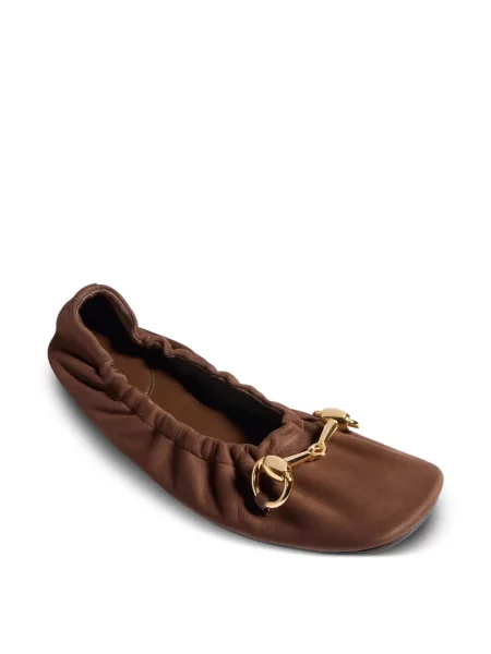 Balerini Gucci din piele maro