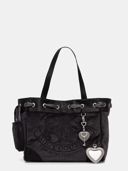 Juicy Couture Nakupovalna torba Daydreamer / črna siva