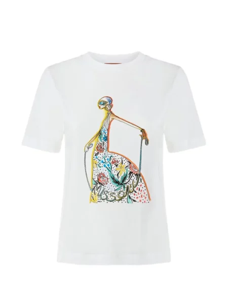 Tricou Missoni cu imagine scurt alb