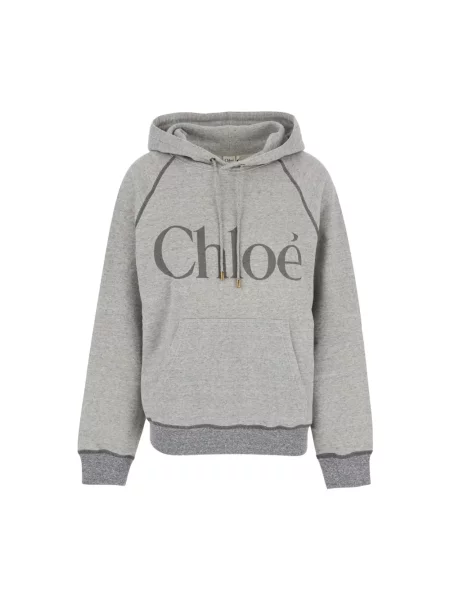 Bluza z kapturem Chloe z kapturem z logo szara