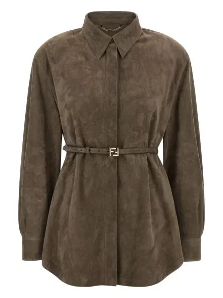 Koszula Fendi zamszowa szara