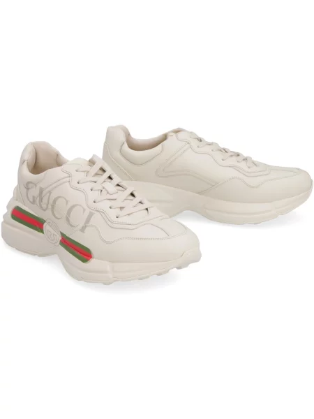 Sneakersy Gucci Rhyton skórzane beżowe