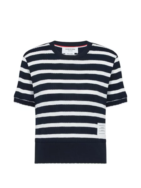Tricou Thom Browne cu dungi albastru