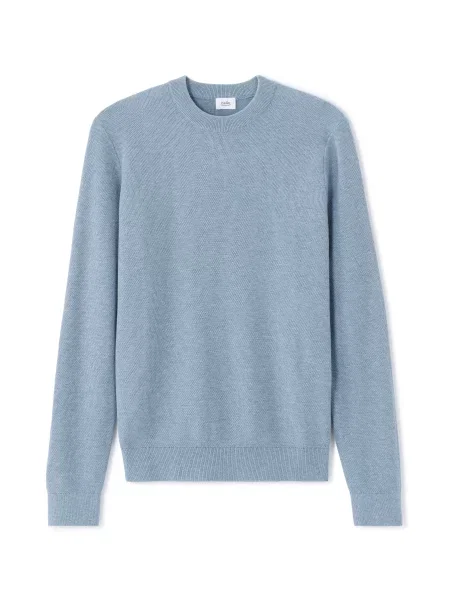 Svetr Celio s kulatým výstřihem modrý