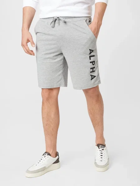 ALPHA INDUSTRIES Pantaloni amestecat / negru gri