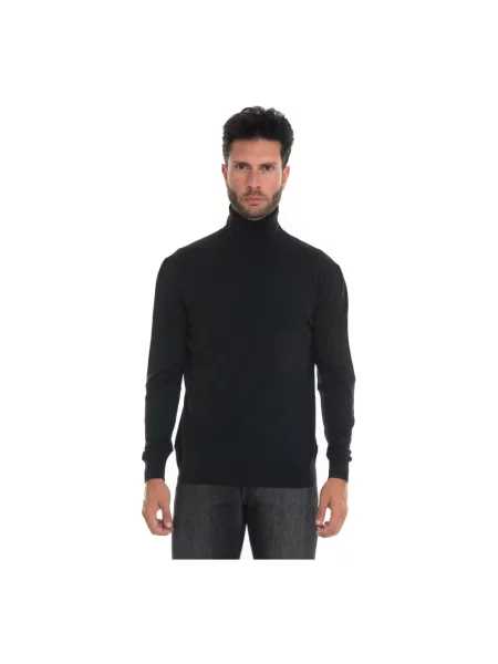 Sweter z golfem Kiton czarny