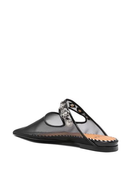 Papuci tip mules Toga Pulla cu tepi negru