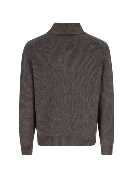 Megztas apykaklė kardiganas Zegna ruda