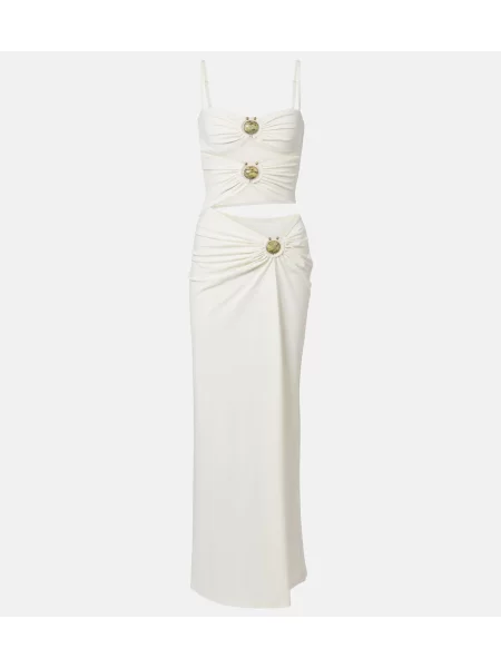 Rochie maxi Christopher Esber din jerseu alb