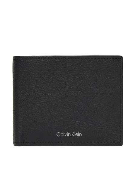 Bőr pénztárca Calvin Klein fekete
