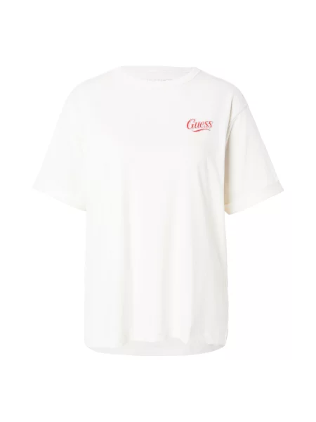 GUESS Tricou EMOTIONAL crem ciocolatiu / portocaliu albastru