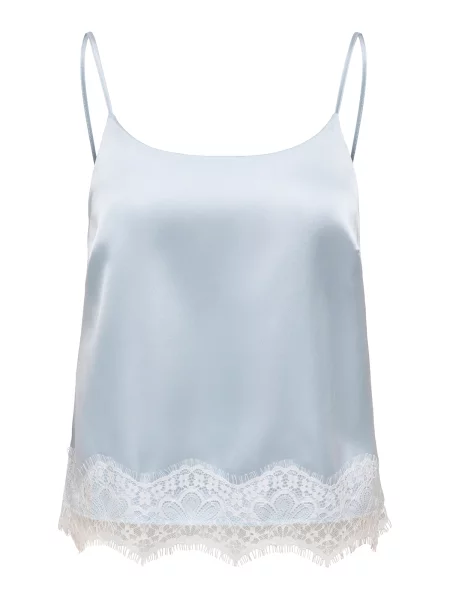 ONLY Top ONLBELLA albastru deschis / natural alb