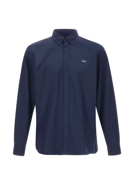 Cămașă Lacoste din poplin albastru